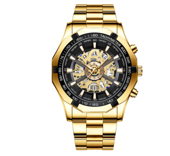 Montre Homme Étanchéité Lumineuse Squelette Décontractée Affaires