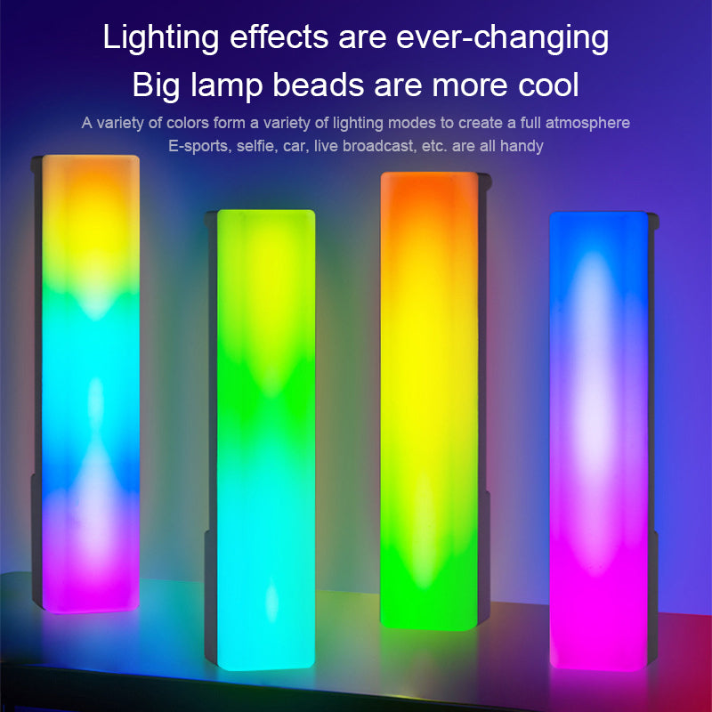 Lámpara de ambiente de mesa RGB 3D con captación de luz, colorida, activada por voz y música, luz rítmica, decoración para el hogar para juegos de PC, para regalos de Navidad