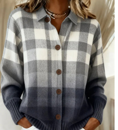 Haut cardigan à revers de chemise pour femme de couleur unie