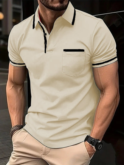 Polo d'été à poche boutonnée pour homme