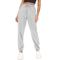 Pantalon de jogging décontracté en molleton uni avec fourrure, taille haute, ample et fuselé, pour la maison