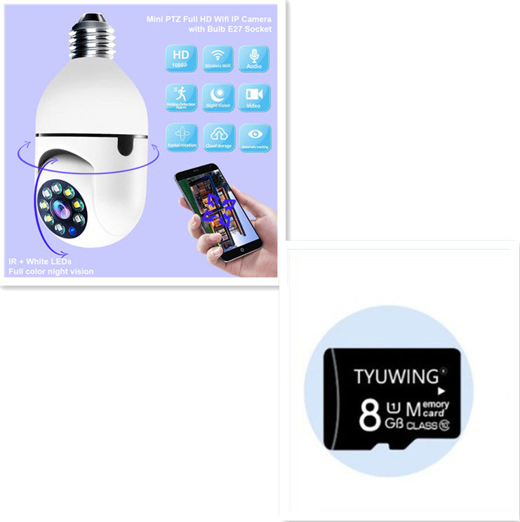 CÁMARA WIFI 1080P Bombilla Cámara 4X Zoom E27 Hogar 5GWiFi Alarma Monitor