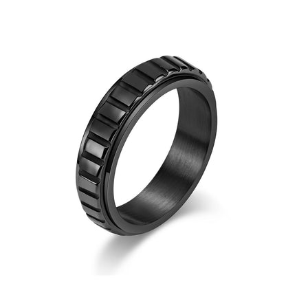 Bague en Acier Titane Rotative de Style Neutre