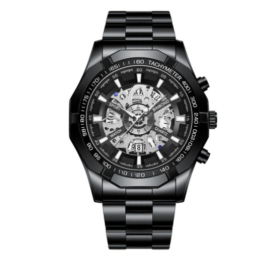 Montre Homme Étanchéité Lumineuse Squelette Décontractée Affaires
