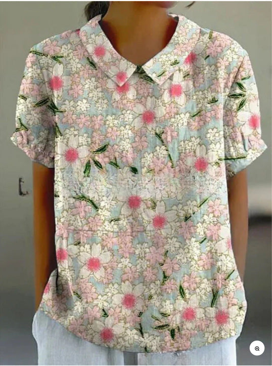 Camiseta de manga corta para mujer, con diseño retro creativo