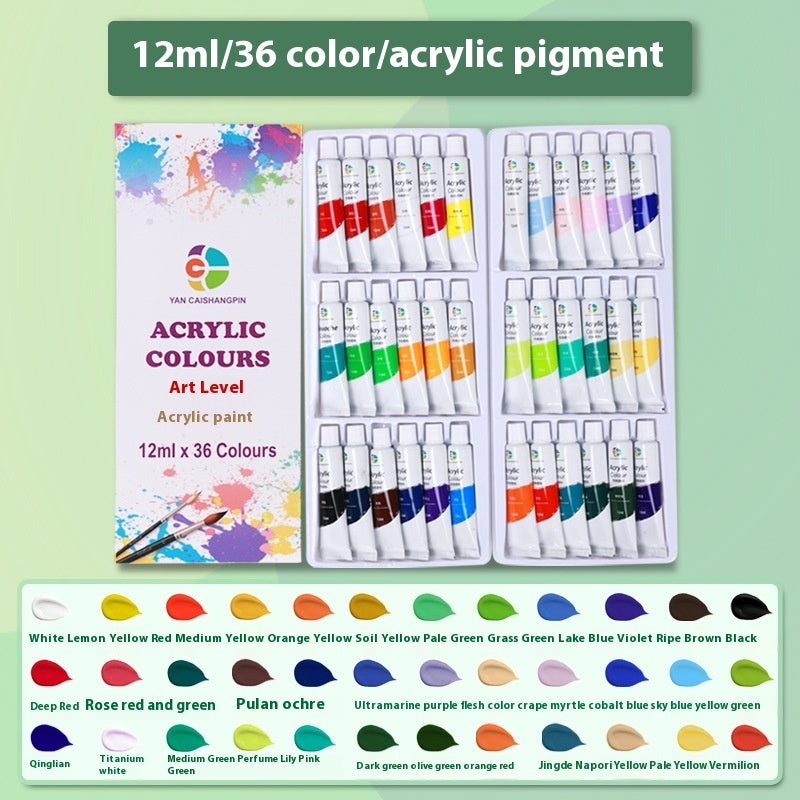 Kit de peinture au propylène 12 ml imperméable pour débutants Peinture pour enfants Peinture à l'huile de 12, 18, 24, 36 couleurs