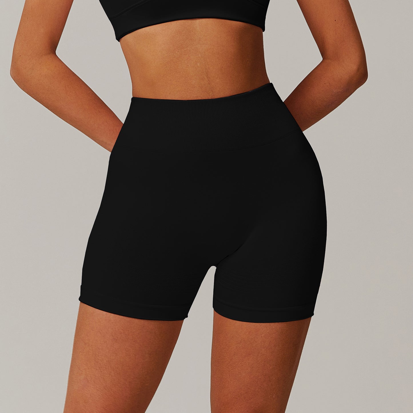 Shorts de yoga taille haute sans couture pour le fitness et la course à pied