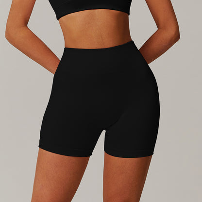 Shorts de yoga taille haute sans couture pour le fitness et la course à pied