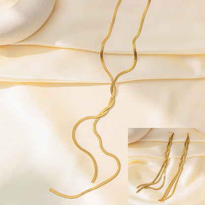 Boucles d'oreilles Collier en acier inoxydable Ensemble de bijoux pour femmes