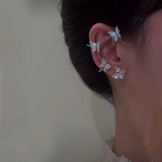 Pendiente de moda, clip de oreja de mariposa y joya de gancho para la oreja