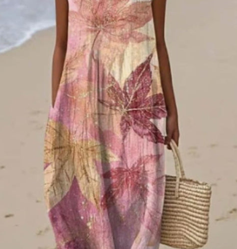 Robe ample à col rond pour femme, mode, manches longues, imprimé de qualité supérieure