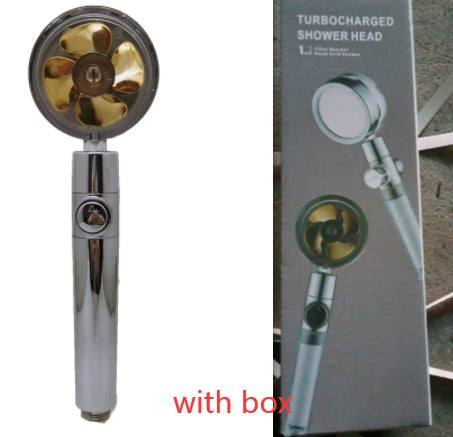 Cabezal de Ducha con Ahorro de Agua, Flujo Giratorio 360 Grados con Pequeño Ventilador, Boquilla Rociadora de Alta Presión de Lluvia de ABS, Accesorios de Baño