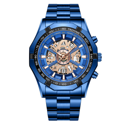 Montre Homme Étanchéité Lumineuse Squelette Décontractée Affaires