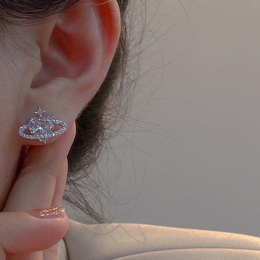 Boucles d'oreilles Planet Niche Cold Wind Super Full Of Diamond
