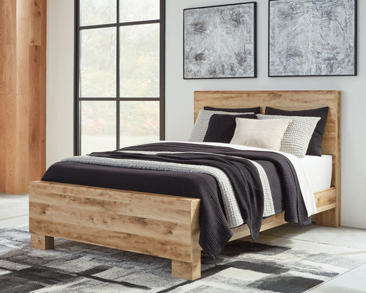 Signature Design By Ashley Hyanna Tan Rustic Panel Bed Free Assembly-0