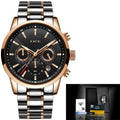 Men's Sports Quartz Watch Waterproof Steel Belt
