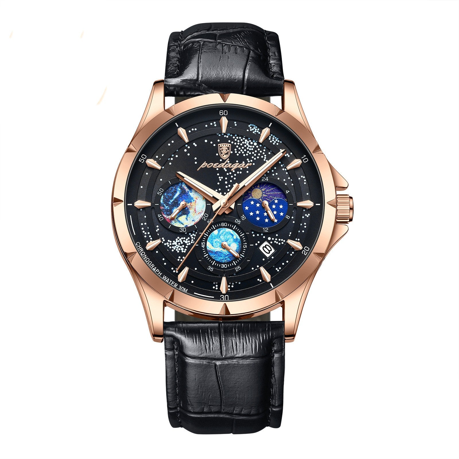 Reloj multifuncional luminoso resistente al agua para hombre
