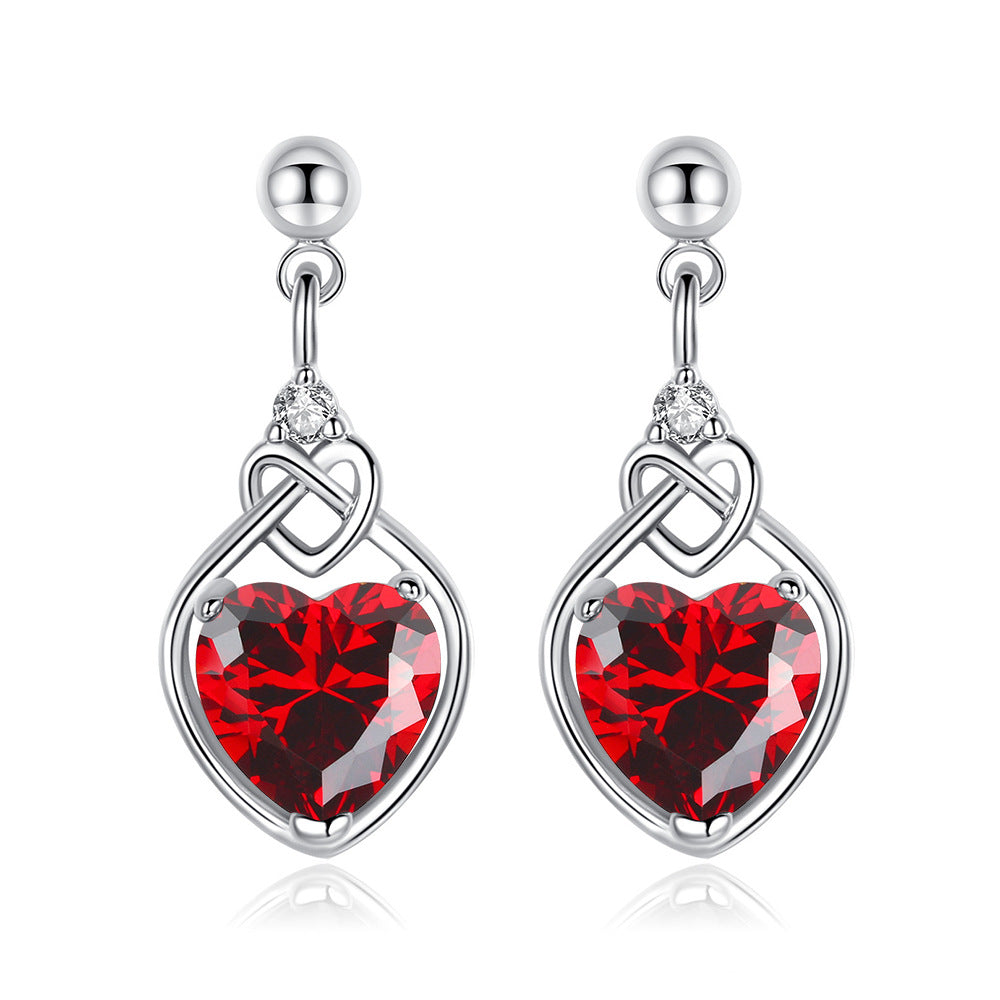Parure de bijoux en rubis en forme de cœur