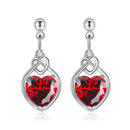 Parure de bijoux en rubis en forme de cœur