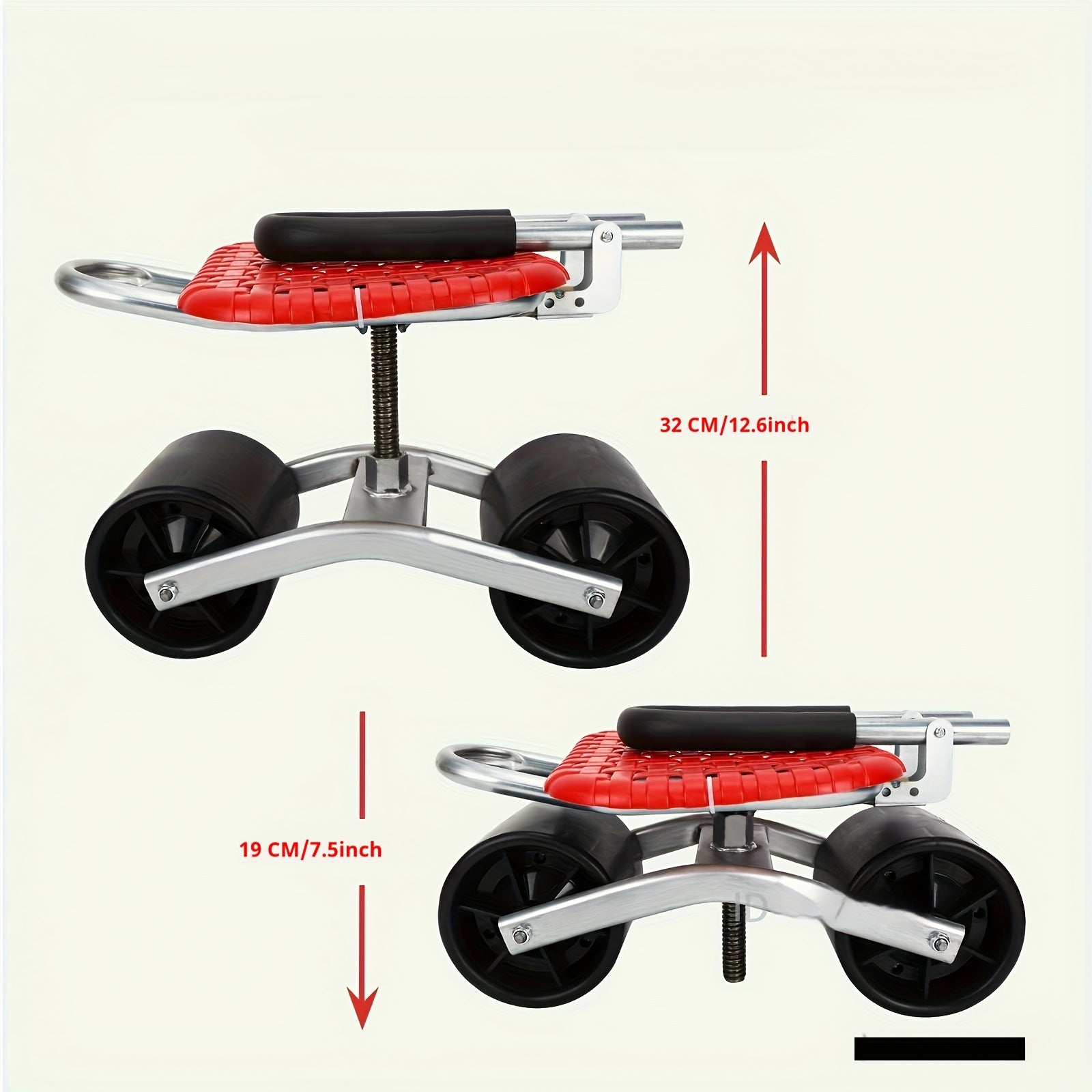 Garden Cart with Wheels Adjustable Swivel Seat-1