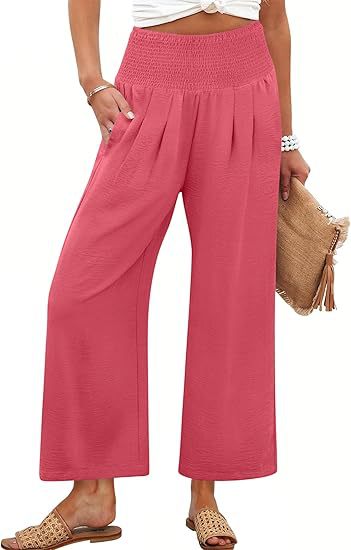 Pantalon court taille haute de couleur unie pour femme PrintempsAutomne