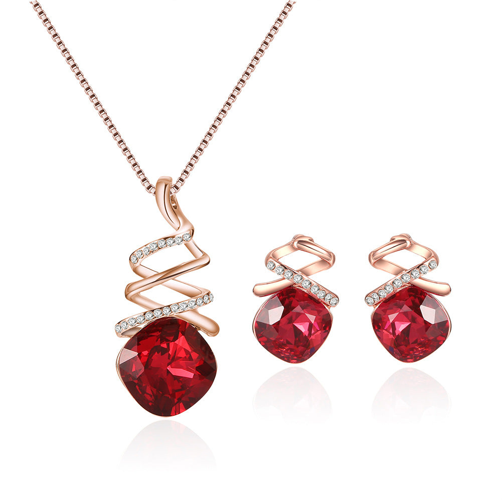 Parure de bijoux de mariée - collier et boucles d'oreilles tendance