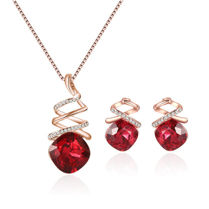 Parure de bijoux de mariée - collier et boucles d'oreilles tendance