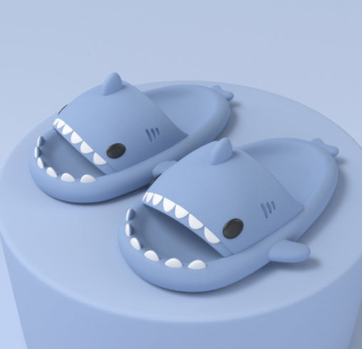 Pantuflas de tiburón de dibujos animados divertidas y bonitas, suaves, para interior y exterior