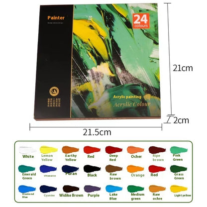 Kit de peinture au propylène 12 ml imperméable pour débutants Peinture pour enfants Peinture à l'huile de 12, 18, 24, 36 couleurs