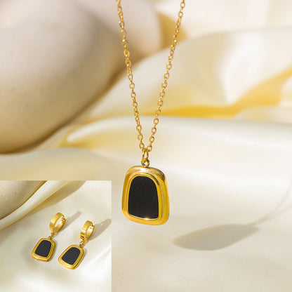Boucles d'oreilles Collier en acier inoxydable Ensemble de bijoux pour femmes