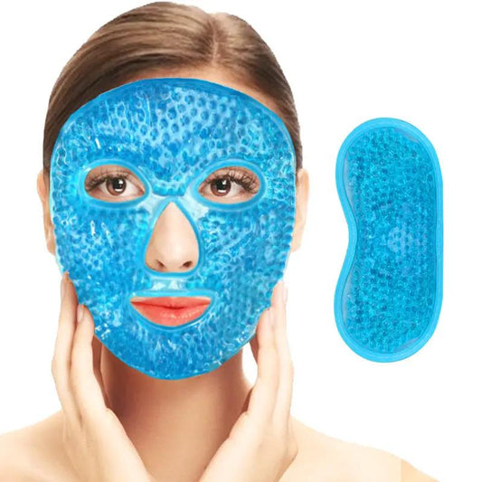 Therapeutic blue gel eye mask by AdTec with reusable gel pack for cold and warm therapy