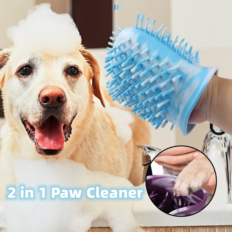 2 en 1 Limpiador de Patas de Perro Taza de Cepillo Suave para Lavar Patas de Perro Portátil Taza Lavapatas Cubo Limpiador de Patas Productos para Mascotas