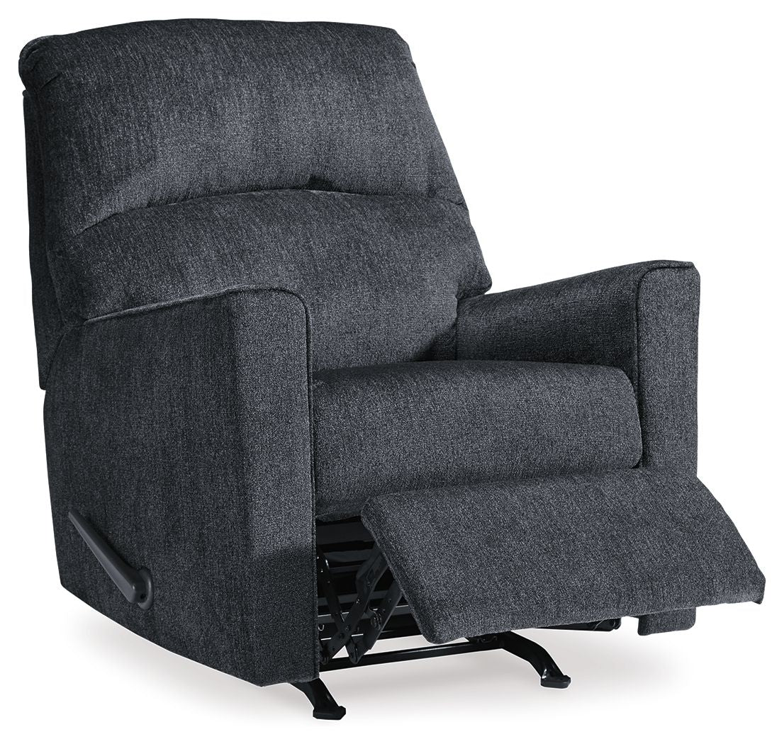 Slate Grey Fabric Rocker Recliner Chair-2