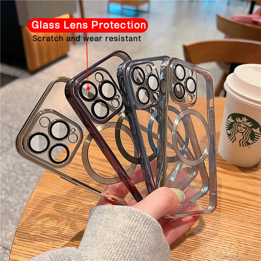 Funda de teléfono con protector de cámara. Funda de teléfono con electrochapado avanzado integrado con protector de lente para iPhone 12 13promax Simple 11 Suave