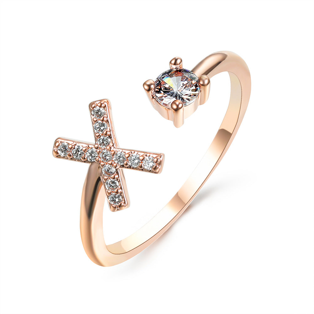 Anillo ajustable de nuevo diseño con 26 letras iniciales, joyería de moda para mujer, joyería simple y elegante