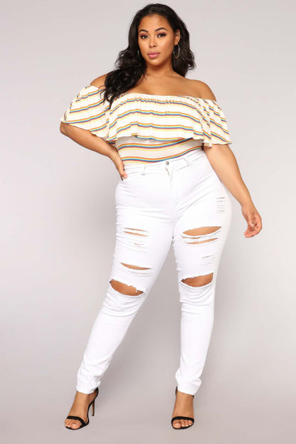 Legging Femme Jean Noir Et Blanc Délavé Stretch