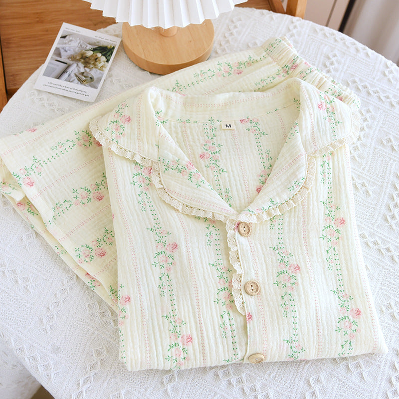 Pyjama d'été en coton à fleurs, manches courtes et short