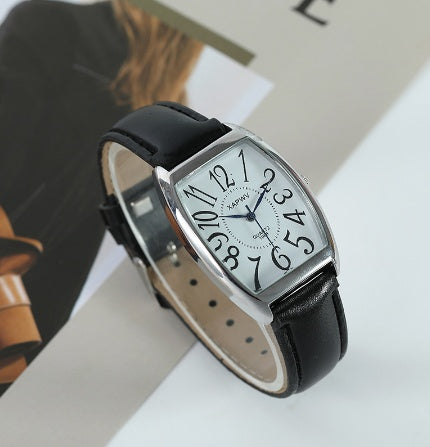 Reloj de pareja estilo ejecutivo con correa cuadrada