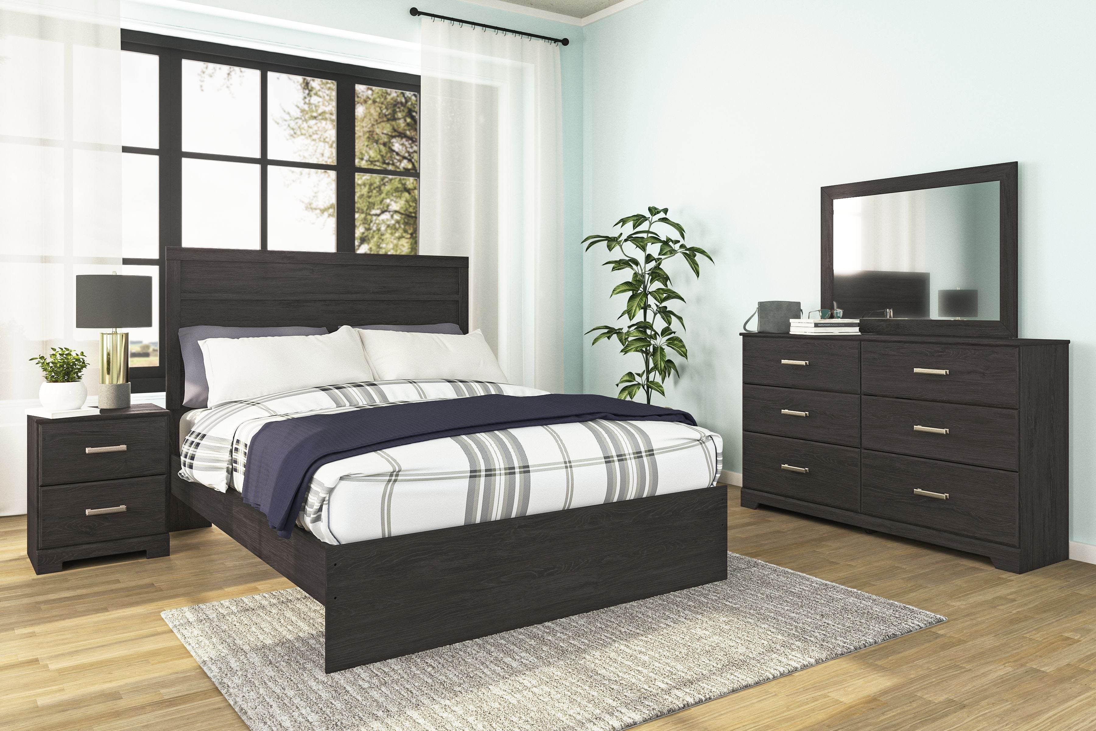 Belachime - Two Drawer Night Stand - Charcoal-0