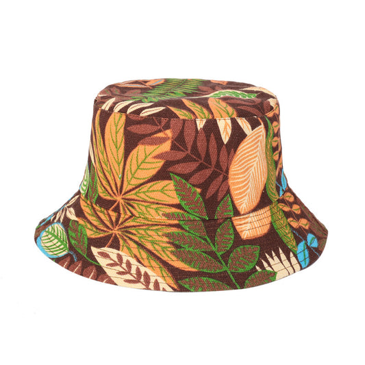Sombrero tipo pescador de impresión novedosa europea y americana para mujer, sombrero de lona de primavera y verano, sombrero tipo pescador de viaje para playa, doble uso, envío directo