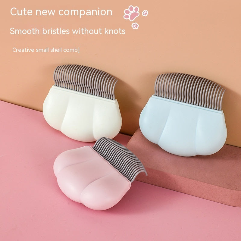 Peine de aseo para perros, cómodo, para mascotas, pequeños piojos, peines universales para la muda, cepillo en forma de concha, elimina enredos para perros, conejos y productos para mascotas