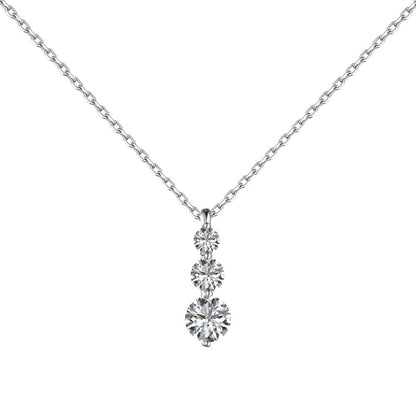 Parure Bague, Collier et Boucles d'Oreilles en Argent Sterling S925 avec Zircons Ronds