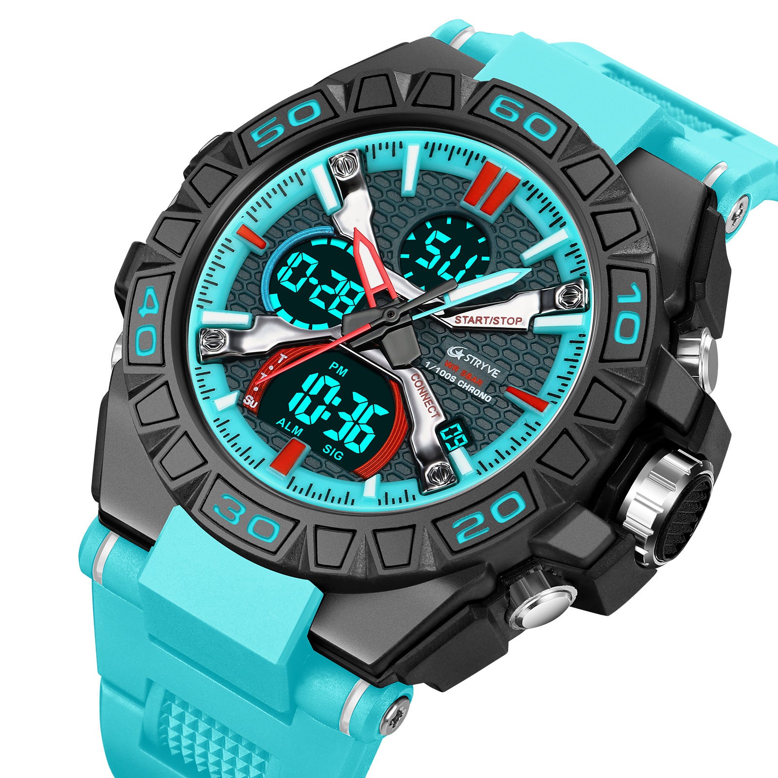 Nuevo reloj electrónico luminoso deportivo colorido impermeable, reloj multifuncional para estudiantes