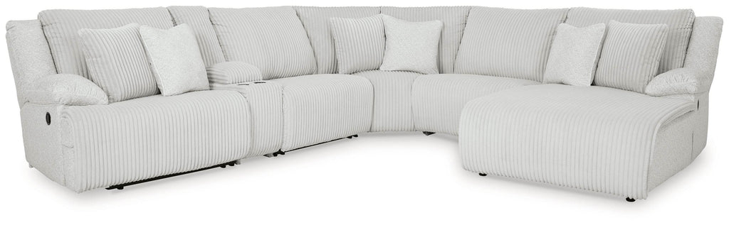 Top Tier - 6-Piece Reclining Sectional With Raf Chaise - Fabric - Alloy-0