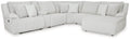 Top Tier - 6-Piece Reclining Sectional With Raf Chaise - Fabric - Alloy-0