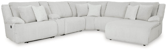Top Tier - 6-Piece Reclining Sectional With Raf Chaise - Fabric - Alloy-0
