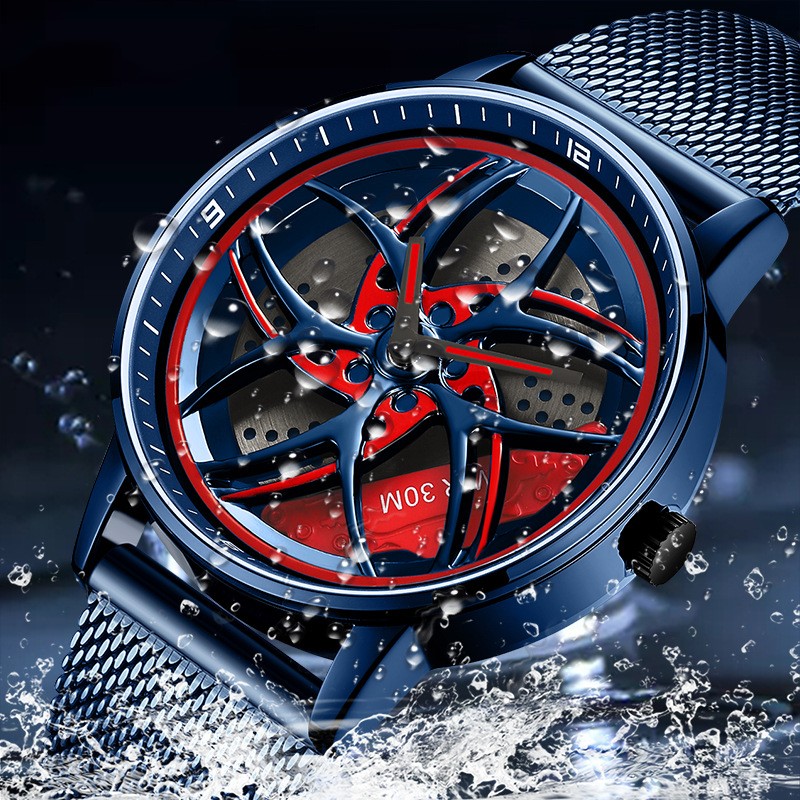 Montre à quartz pour hommes, série de roues, rotation de la ceinture