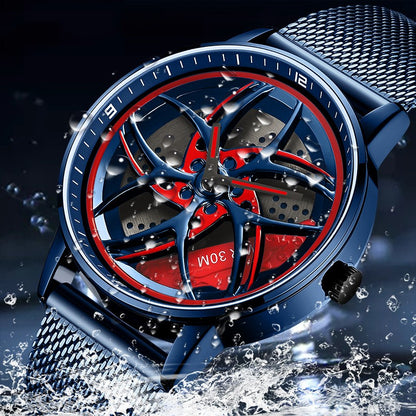 Montre à quartz pour hommes, série de roues, rotation de la ceinture