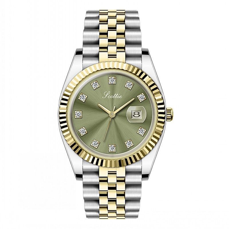Montre femme simple et élégante en acier avec calendrier