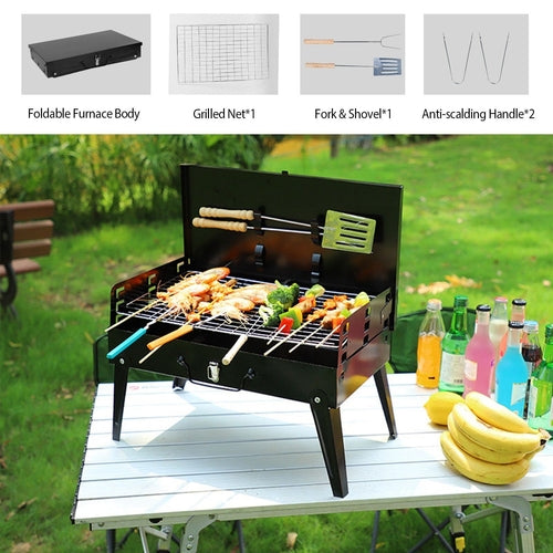 Portable Charcoal Grill Foldable BBQ Suitcase Grill